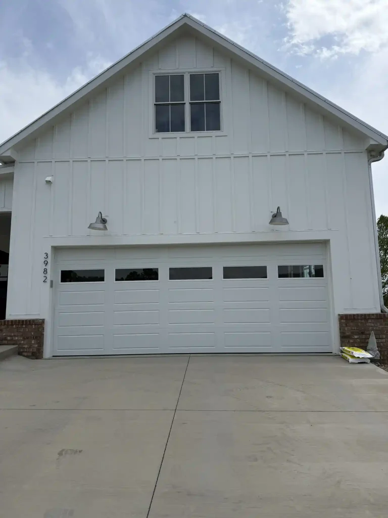 traditional raised panel amarr garage door installed on new construction in roanoke va