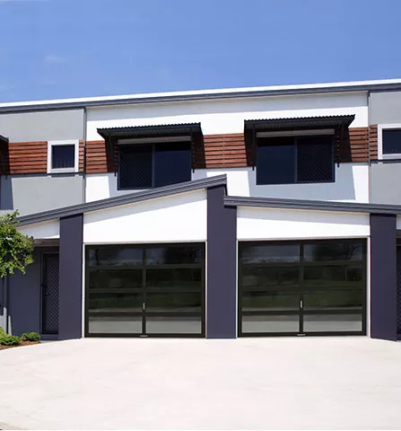 sleek aluminum & glass amarr garage door in roanoke va